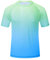 Huayuzh UV Shirt Herren Rashguard T-Shirt Schwimm Shirt UPF 50+ Schnelltrocknend Leicht Atmungsaktiv Surfen Wandern Top Blaue Farbe Verlaufsfarbe L