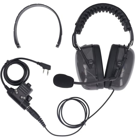 Casque Talkie-walkie Aérien, Casque Pliable Antibruit avec Connecteur Push to Talk K, Micro à Prise Automatique, pour RT22 RT21 RT68 BF F8 UV 5R UV 82H