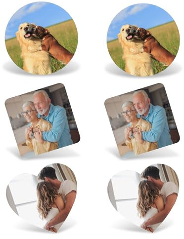 Personalised Fridge Magnet, 6PCS Acrylic Fridge Magnets, Add your photo Text Image for Magnet Photo Frame for Fridge, Make your own Photo Fridge Magnets