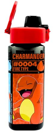 Pokémon Botella Reutilizable Rectangular para Niños, Botella de Viaje 500 ml
