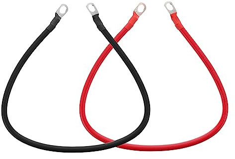 WOONEKY Cavi di Sicurezza per Inverter Cavo per Batteria Auto Rosso/Nero 16 Mmq Rame 50 Cm - Resistente - Uso Esterno/