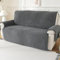 Royhom Dicker Lammfellbezug Sofa Überzug 3 Sitzer, Sofaschoner rutschfest für Leder-Couch, Waschbar, Superweicher Sofabezug, Dunkelgrau Couch Überzug für Kinder und Haustiere (Dunkelgrau, 3 Sitzer)
