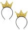 Qianyu 2 Stück Pailletten Kronen Stirnband Prinzessinnen Glänzendes Goldenes Haar Hoop Süßer Haarschmuck Elastisches Kostüm Geburtstags Kopfbedeckung für Frauen Mädchen Karneval Weihnachten Party