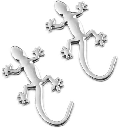 Gecko -Formauto -Aufkleber, 2pcs 3D Gecko Form Festes Metallchrom -Badge Emblem -Aufkleber -Auto -Autoaufkleber - Silber