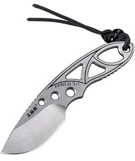 Sanrenmu Fixed Blade Messer Compact Full Tang Mini 4 Zoll Tasche EDC Messer 12C27 Klinge für EDC Outdoor Camping Wandern (Stonewash)