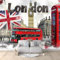 Paysage Urbain De Londres Papier Peint Panoramique 3D Murales Multicolore Murale 3D Papier Peint Intissé Poster Décoration Fond De Mur Tv Salon Papier Peint Murales 200x140 cm