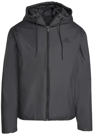 adidas Men's Essentials CLIMAWARM 3 Stripes Insulated Hooded Jackets, black/black, XXL