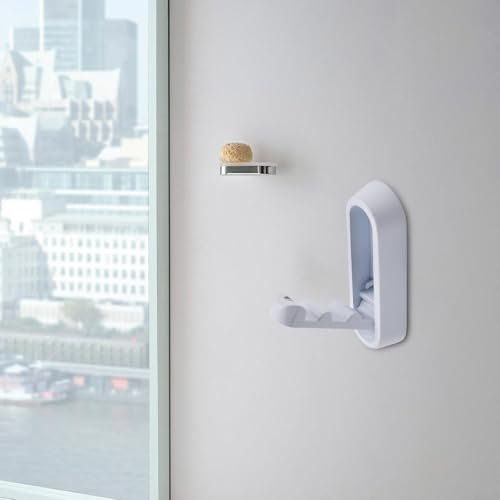 Streamline Organiseur de salle de bain avec crochets muraux pliables, porte-serviettes, porte-manteau (vert)