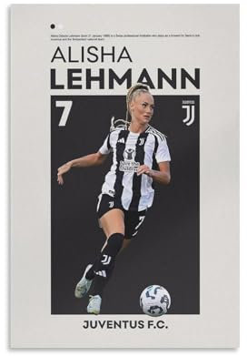 QZFNCOYU Alyssa Lehmann Juventus Fußballer Kunstposter Leinwand Poster Schlafzimmer Dekor Landschaft Büro Zimmer Dekor Geschenk 30 x 45 cm