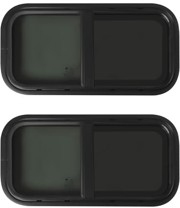 2 ventanas laterales con mosquitera, 700 x 400 mm, cristal tintado, ventanas correderas, caravanas, caravanas, expositores, protección contra insectos, resistente al agua