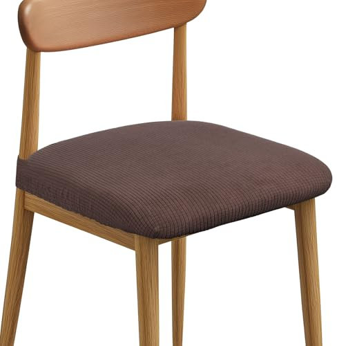 QUARKZMAN 2er-Set Stuhlbezug Sitzfläche, (Länge:35-45cm,Breite:35-50cm) Stuhlüberzug Sitzbezug Stuhl Stuhlhussen für Stühle Waschbar Drehstuhl Bürostuhl Sitzbezug Sitzschutz - Dunkelbraun