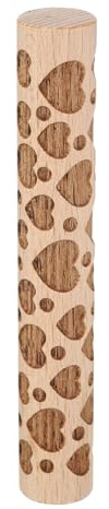 QUARKZMAN 4 Holz Tonroller 4 Herz Muster Nudelholz Holzrollen | Töpferwerkzeuge Holzmaserung Texturroller, Für Ton Backen Teig Knete DIY