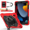 Custodia per tablet Rugged Case Compatible with iPad 9th/8th/7th Generation 10.2 Inch Case 2021/2020/2019,Heavy Duty Protective Cover with Adjustable Stand & Shoulder Strap,With Wrist Strap Kids-Frien