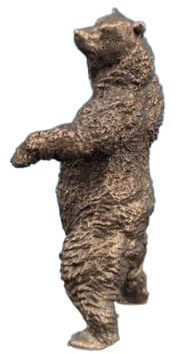 Miniatur-Statue aus Messing, stehend, Braunbär, Metalltier, schwarzer Bär, Skulptur, Bonsai, Mikrolandschaft, Sand, Tischdekoration
