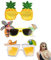 YSBCNK 3 Pack Funny Sunglasses for Adults, Funny Sunglasses, Novelty Sunglasses, Funny Glasses for Adults, Hawaiian-Themed Designs (Pineapple, Palm Tree, Lemon Cup) for Parties, Costumes, and Fun