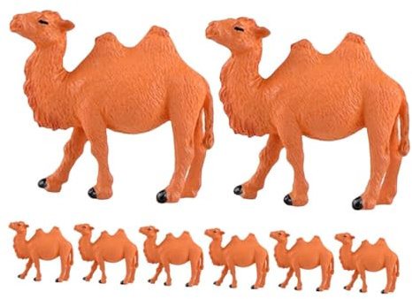 Supvox 8stücke Kunststoff Kamelfiguren Kleine Wüstentier Statuen Schreibtischdekoration Wüstentierstatuen Mikrolandschaftsornament Wüstentier Ornamente