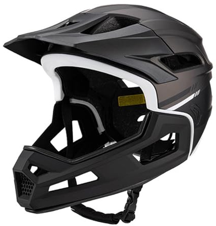 Integralhelm Fahrradhelm Schutzhelm Stoßdämpfend Mountainbike Helm Titan Schwarz