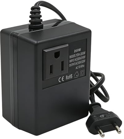Convertisseur De Tension,200W AC 220V A 110V TransformateurZ Abaisseur,Transformateur De Tension,Transformateur De Puissance Pour Charger Téléphones Portables,Rasoirs,Centilateurs,Guirlandes De Noël