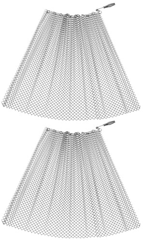 Housoutil 2pcs Fireplace Mesh Screen Cover Panel Heavy Duty Wire Mesh Curtain Indoor Decorative Fireplace Screen Guards