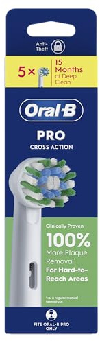 Oral B Pro Cross Action Elektrische Zahnbürstenköpfe, Weiß, 5 Stück
