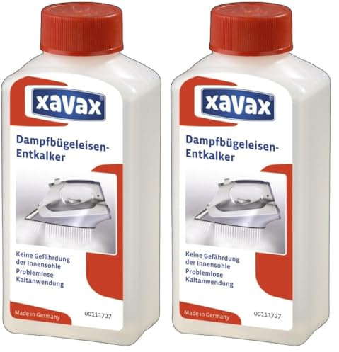 Xavax Entkalker für Dampfbügeleisen, 250 ml (ausreichend für 3 Anwendungen) (Packung mit 2)