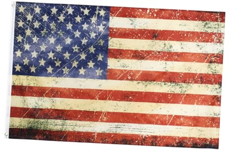 Roleader Bandiera Americana Vintage Rossa 90x150 Cm in Poliestere Leggera e Portatile per Giardino e Decorazione Casa Vicino al Portico alla Cassetta Postale