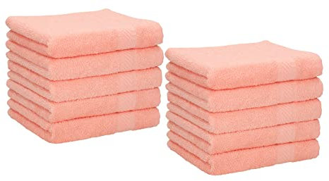 Betz 10 Stück Seiftücher Seiftuch Seiflappen Set Palermo 100% Baumwolle Größe 30x30 cm apricot