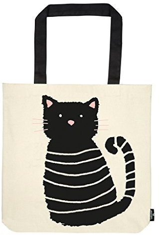 moses. libri_x Shopper MIAU, Tragetasche aus 100% Baumwolle mit Standboden, Baumwolltasche mit Katzenmotiv