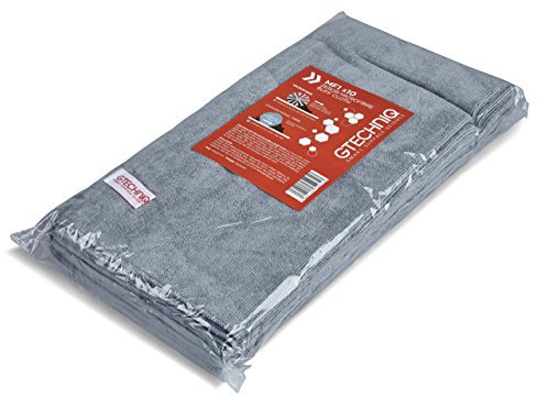 Gtechniq MF1 ZeroR Mikrofaser-Reinigungstuch, 10 Stück, zur Entfernung von Rückständen, Versiegelungsmittel, Glanzreiniger – Kurzflor, 300 g/m², hoher Polyamid-Anteil, Soft-Touch-Chamois
