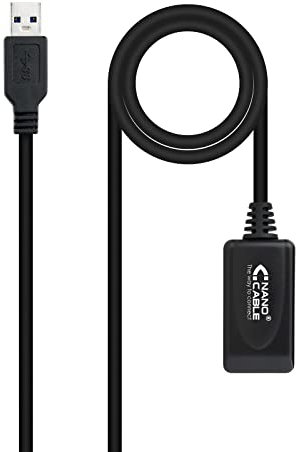 CABLE USB NANO CABLE USB3.0 A/M - USB3.0 A/H 5.0M NEGRO ALARGADOR C/AMPLIFICADOR