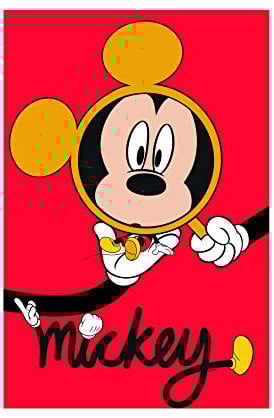 Disney Wandbild von Komar | Mickey Mouse Magnifying Glass | Kinderzimmer, Babyzimmer, Dekoration, Kunstdruck | Größe 40x50cm (Breite x Höhe) | ohne Rahmen | WB041-40x50