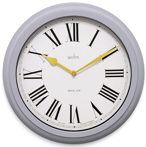 Acctim Turin Wall Clock - Indoor/Outdoor - Mist Grey 35.5cm