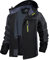 TACVASEN Übergangsjacke Herren Regenjacke Herbstjacke Atmungsaktiv Windjacke Leicht Outdoorjacke Funktionsjacke Wanderjacke Herbst Allwetterjacke (M, Dunkelgrau)
