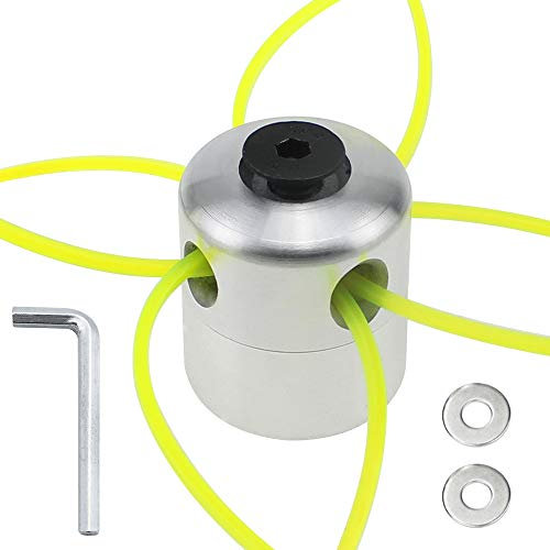 YPLonon Cabezal de Desbrozadora Universal 5.3x4.55 cm Cortador de Cabeza de Aluminio Bobina de Jardín Strimmer Cortacéspedes con 4 Líneas de Nylon Reemplazo Accesorios para Podadora de Césped