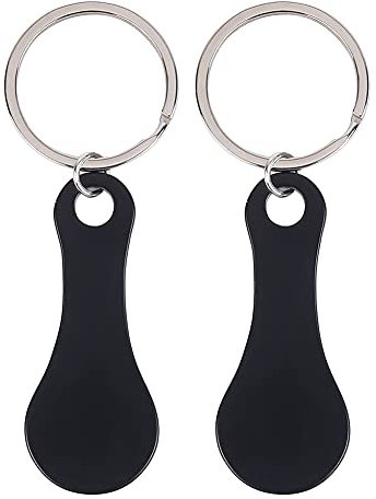 JAWSEU 2 pièces Porte-clés de jeton de Chariot à achats en métal, décapants de Chariot à achats de Porte-clés de jeton pour Les Caddies