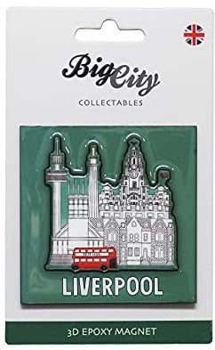 Big City 3D Epoxy Fridge Magnet Manchester Bee Liverpool Birmingham Newcastle Skyline Liver Bird (Liverpool Cityscape 3D Epoxy)