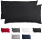 Komfortec Kissenbezug 40x80 cm 2er Set aus Gebürstet Mikrofaser mit Reißverschluss, Atmungskativ und Weich – Schwarz