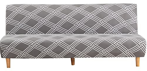 Futon Sofa Bett Abdeckung Armless - Rutschfeste faltbare Stretch Print Futon Sofa Abdeckungen mit keine Arme, Sofa Bed Slipcover Couch Protector Passt für 2-3 Sitzer Folding Sofa Bed (Print 3)