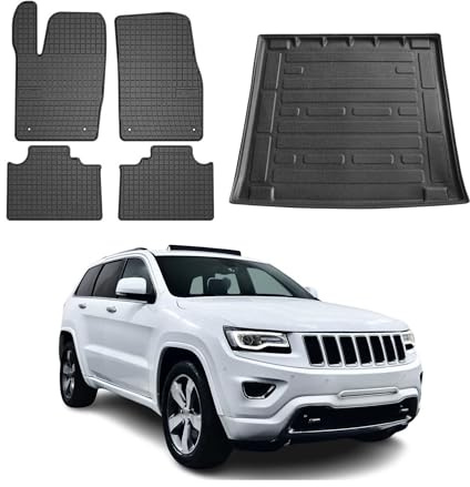 OMAC Fußmatten Kofferraumwanne für Jeep Grand Cherokee 2010-2024 Gummi 5X | inkl. Kofferraumwanne (Satz), Gummimatten, Automatten, Allwetter, Antirutsch, fahrzeugspezifisches Produkt, wasserdicht