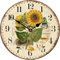 TAHEAT 30 cm Vintage Girasol Reloj de Pared, Retro Flor Madera Decorativo Relojes, Silencioso Redondo Interior Reloj de Pared para Cocina/Salon/Dormitorio/Baño