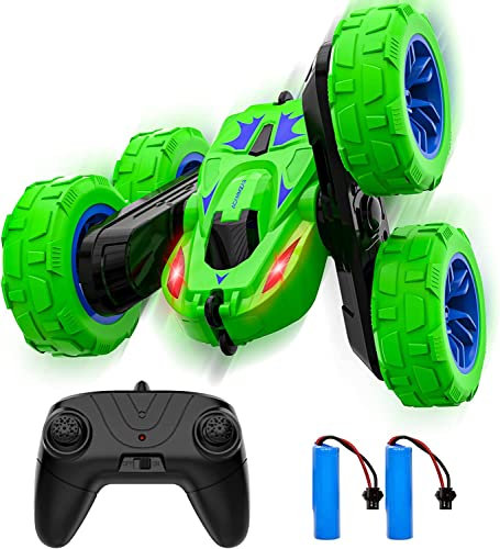 ACAMMZAR RC Ferngesteuertes Auto für Kinder, 2.4GHz 4WD RC Auto Offroad All Terrain, 360° Flip RC Stunt Auto Crawler mit Licht für Jungen Mädchen, 2 Akkus für 4 8 9 10 Jahre Alte