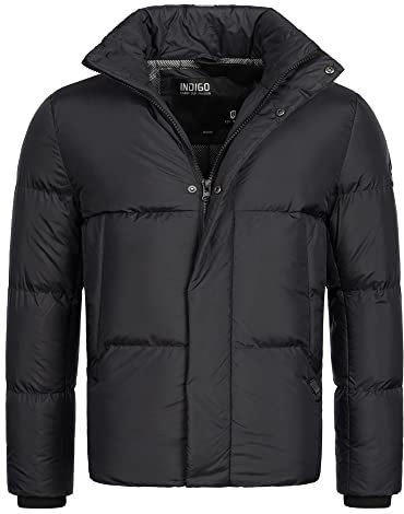 Indicode Herren Lanse Winterjacke mit Stehkragen | Herrenjacke Jacke Steppjacke Männer Black, M