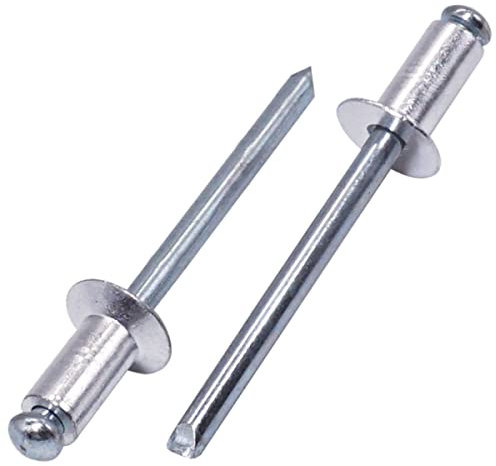 SKIR'CO (50 Stück) Senkkopf Aluminium Blindnieten 4,8 x 10 mm, Stahldorn, Popnieten