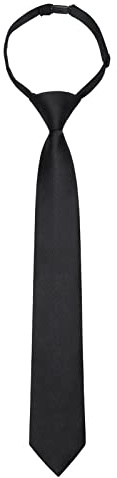 Enlision Boys Ties Black Solid Color Pre-Tied Kids Necktie for Age 8-12 Adjustable Woven Formal Kids Tie for Wedding School Graduation