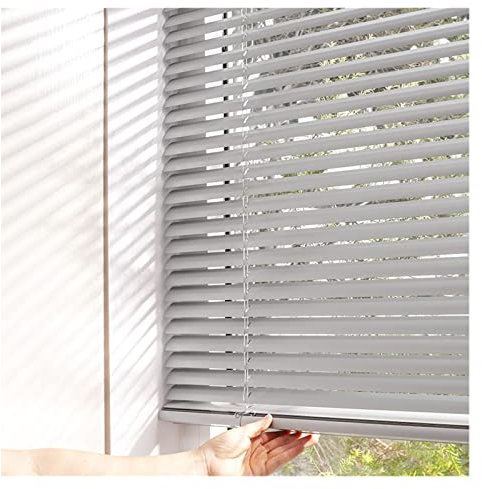 WAHHWF Jalousien Grau Schnurlose Aluminium-Jalousien Wasserdicht, Küche/Badezimmer Verdunkelungsfenster Jalousien 80cm/100cm/120cm/140cm/150cm/160cm Wide (Size : 80x220cm(31.5x86in))