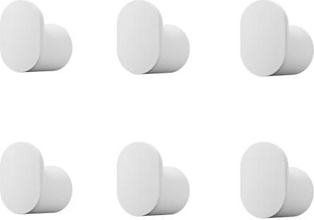 Metallbude Kleiderhaken PALO - 6er Set Weiß - Minimalistische Wandhaken aus Stahlrohr - Vielseitig einsetzbar - 3x3x2 cm