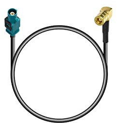 Vecys SMB Weiblich Rechtwinklig zu Fakra Z Männlich Kabel 30CM/11.8IN Verlängerungskabel Fakra Z Stecker auf SMB Buchse Rechtwinkliges Antennenadapterkabel RG174 für DAB + FM Universal-GPS-Antennen