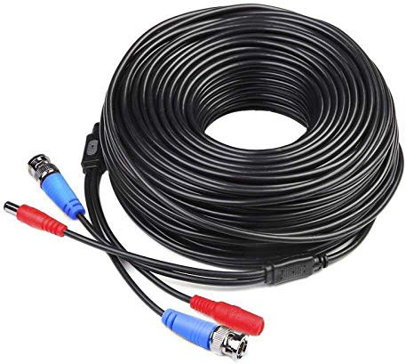 maisi 18.3m/60ft All-in-One BNC Video Power Cables, BNC Extension Cables for CCTV Security DVR System Surveillance Camera