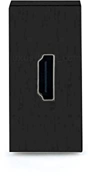 Luxus-Time Wippschalter Lichtschalter Steckdosen Glas Rahmen Unterputzdose UP Schuko Wipp Wandschalter Einbau Kippschalter Schwarz (Modul: 1/2 HDMI)