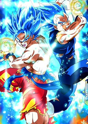 DVBQQWE 5D-Diamant-Kunst-Set für Erwachsene, Dragon Ball, Anime-Diamantgemälde für Kinder, Vollbohr-Kreuzstich-Set für Anfänger, Wandkunst, 30,5 x 40,6 cm